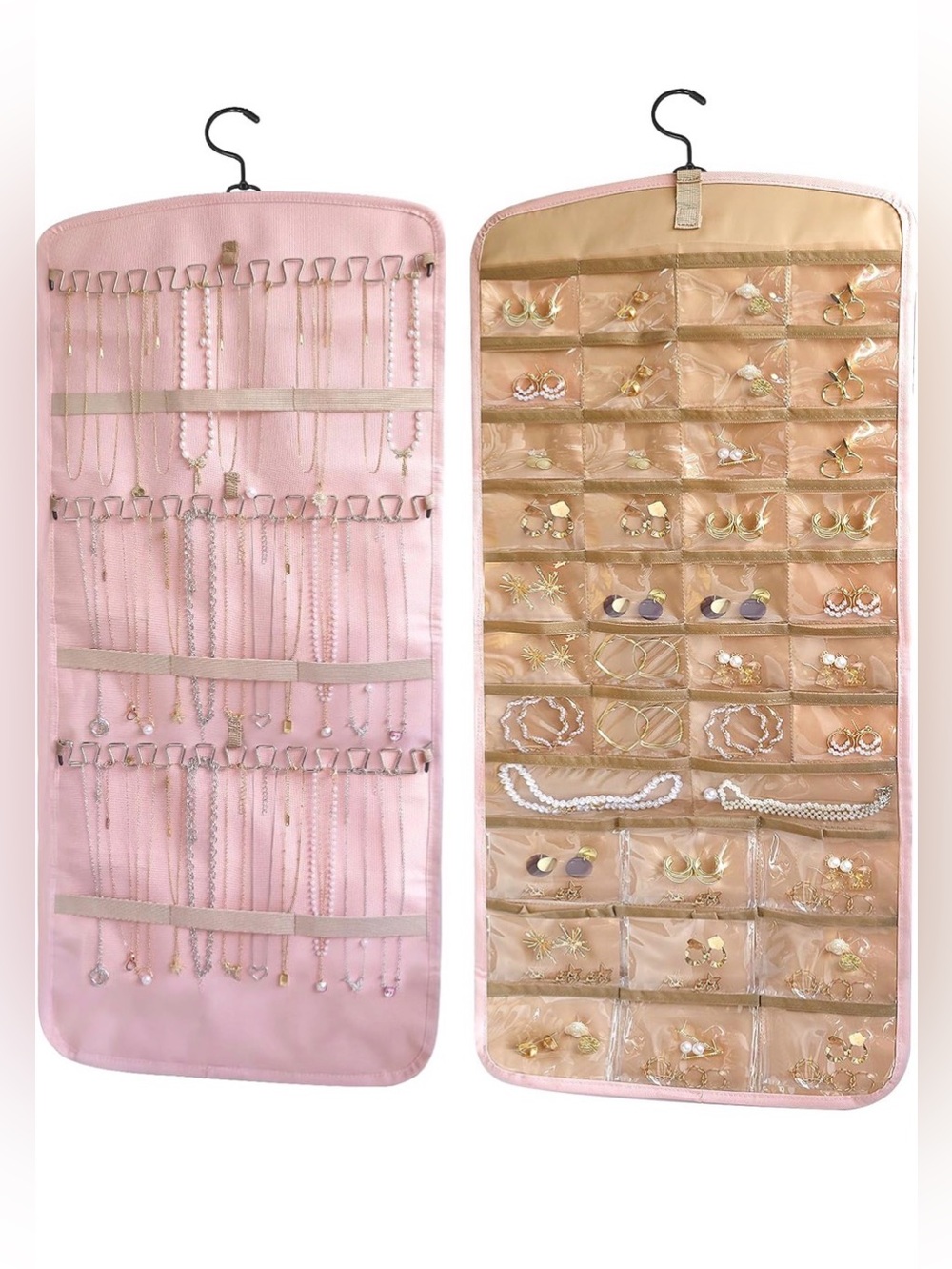 NWT Bagsmart Double-Sided Hanging Jewelry Organizer for home or travel